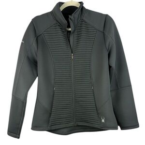 Spyder Venom Dark Gray Long Sleeve Full Zip Zip Pockets Medium Jacket